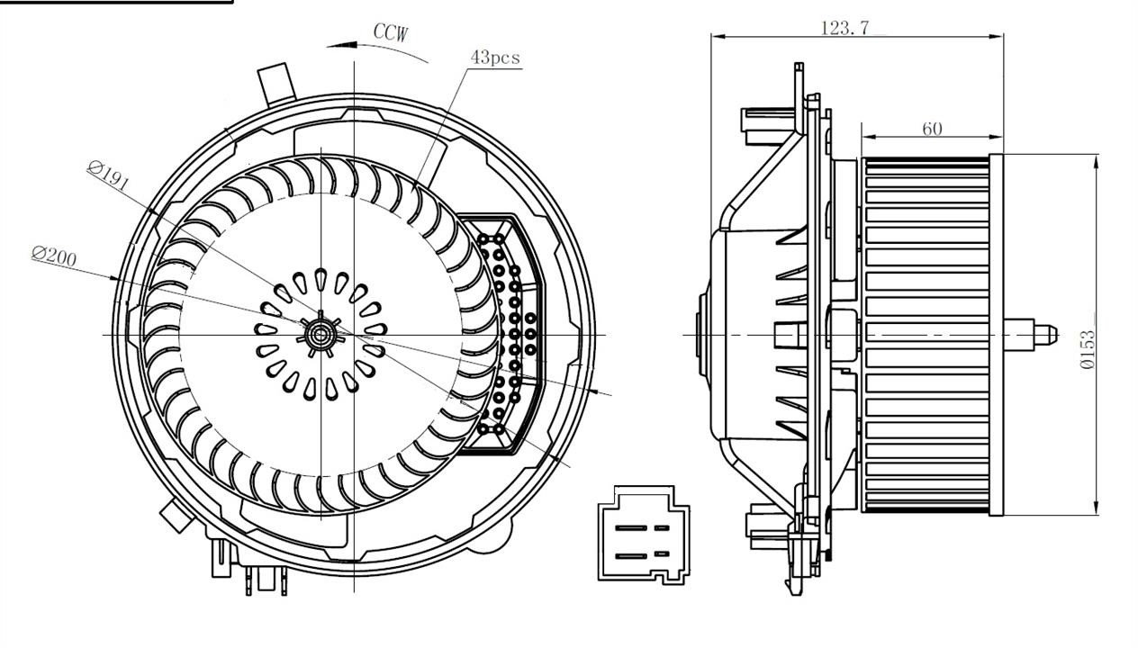 NRF Fan assy - heater motor – price 477 PLN