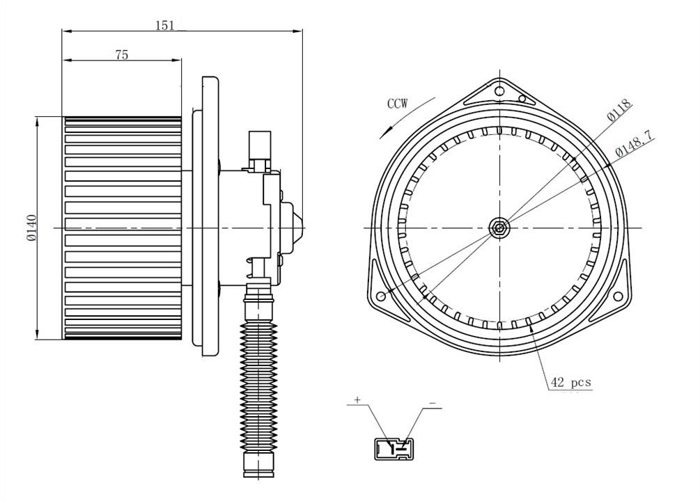 NRF Fan assy - heater motor – price 344 PLN