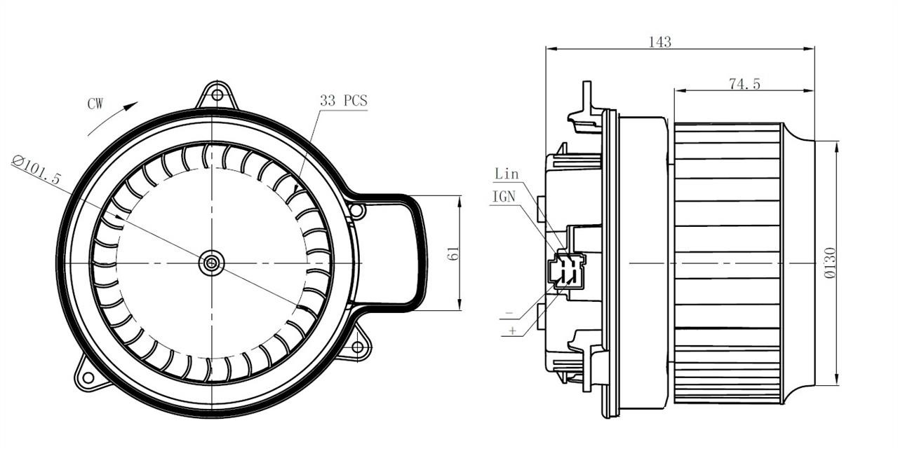 NRF Fan assy - heater motor – price 624 PLN