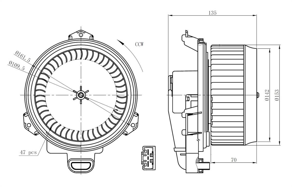 NRF Fan assy - heater motor – price 488 PLN