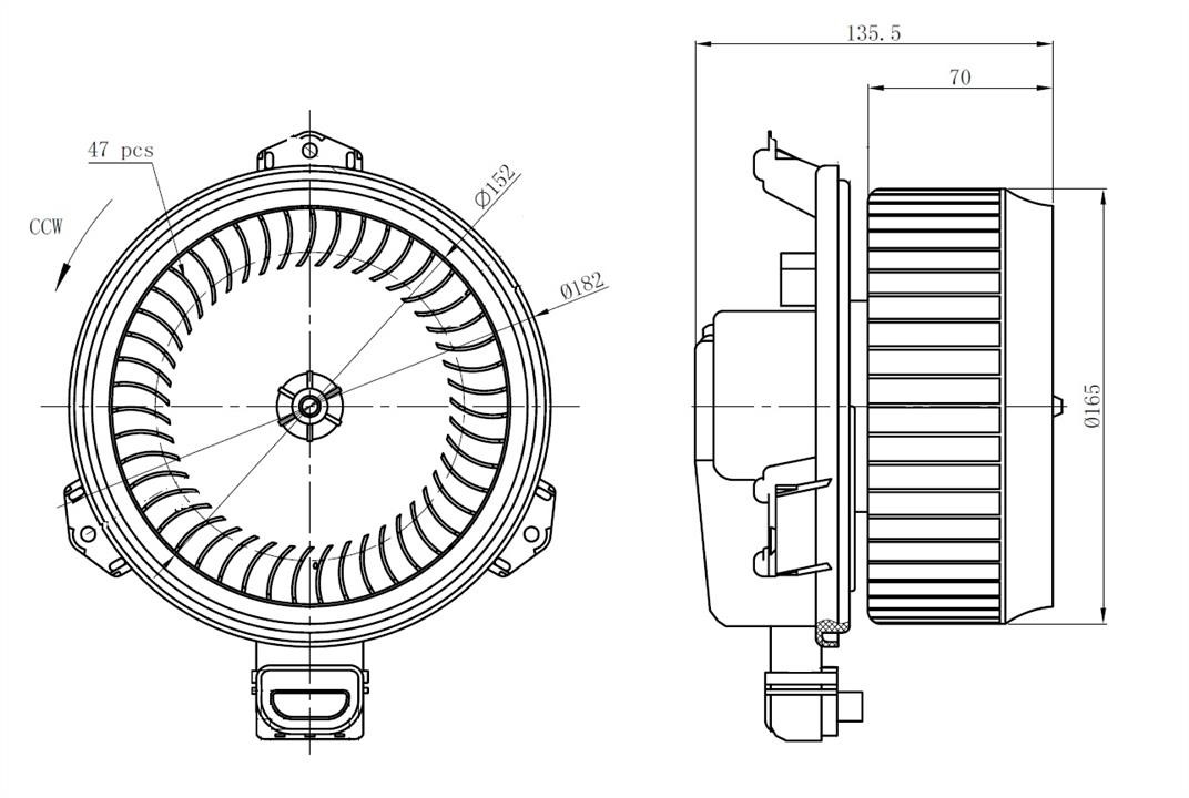 NRF Fan assy - heater motor – price 222 PLN