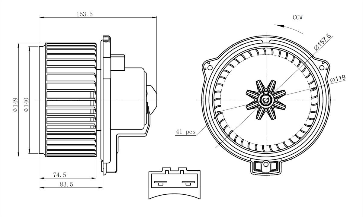 NRF Fan assy - heater motor – price 346 PLN