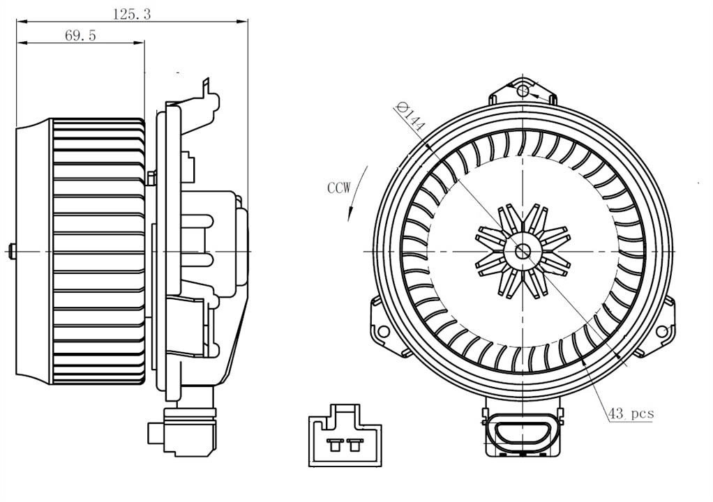 NRF Fan assy - heater motor – price 195 PLN