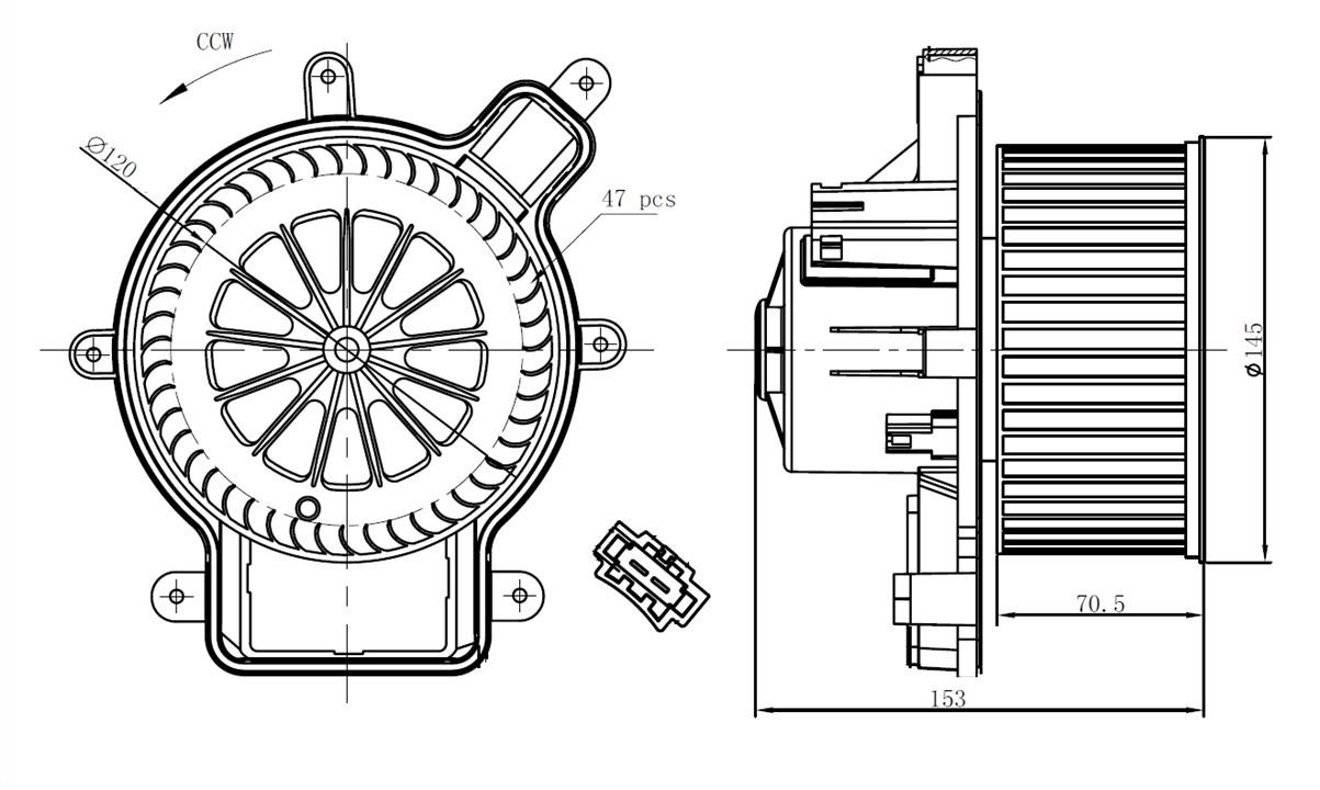 NRF Fan assy - heater motor – price 226 PLN