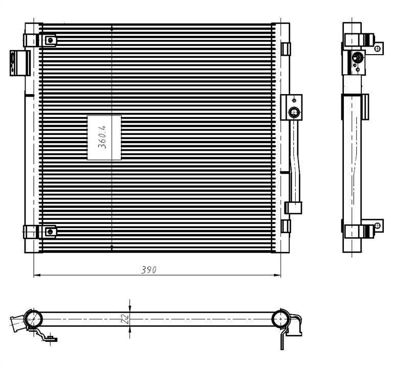 Air con condenser Tesla: 350447 NRF Water Tank, radiator