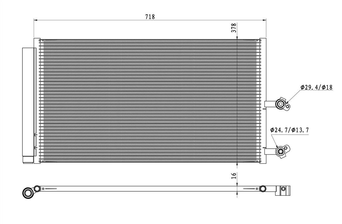 Car air conditioning Volvo XC90: 350450 NRF Water Tank, radiator