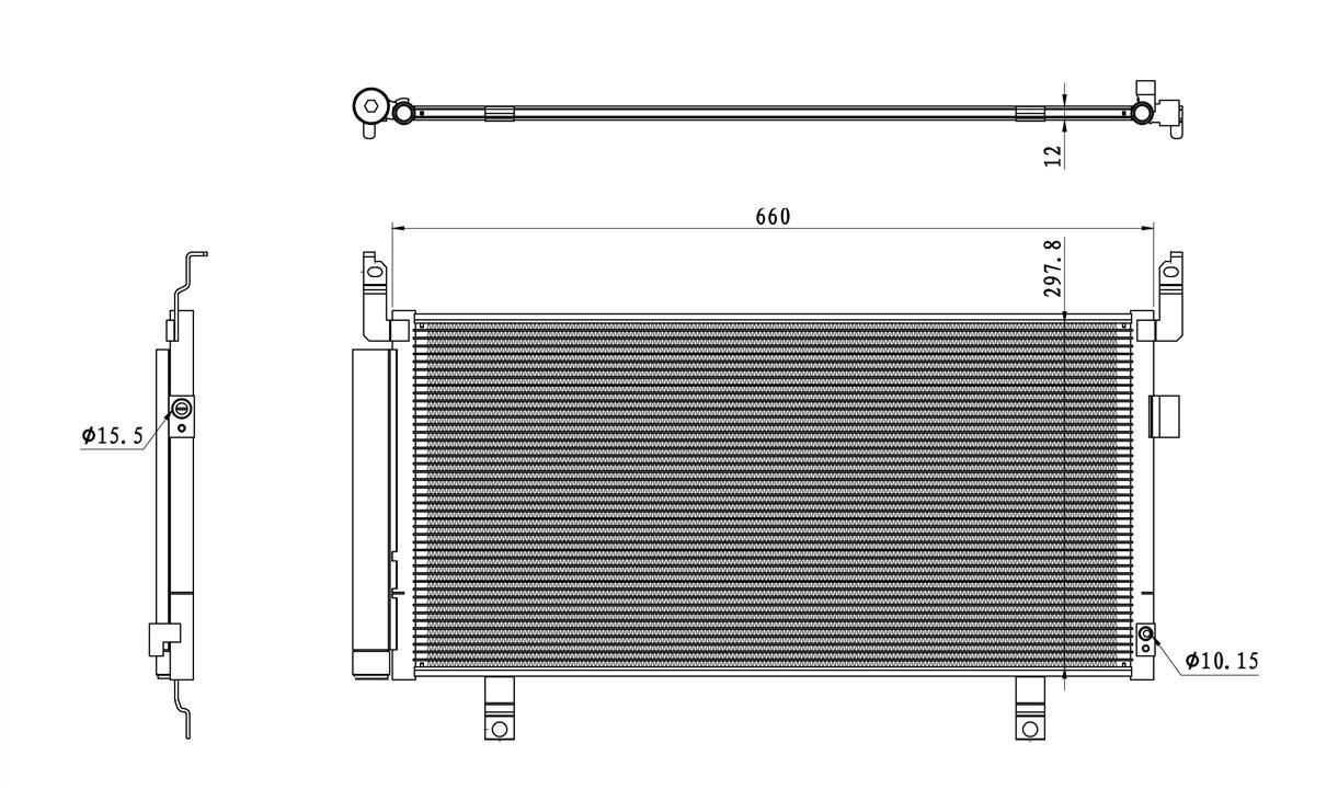 Air conditioner condenser Subaru: 350468 NRF Water Tank, radiator