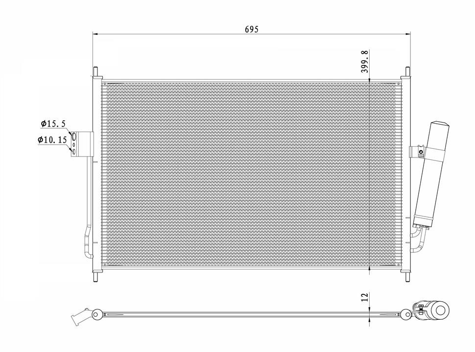 Air conditioner condenser Isuzu: 350490 NRF Water Tank, radiator
