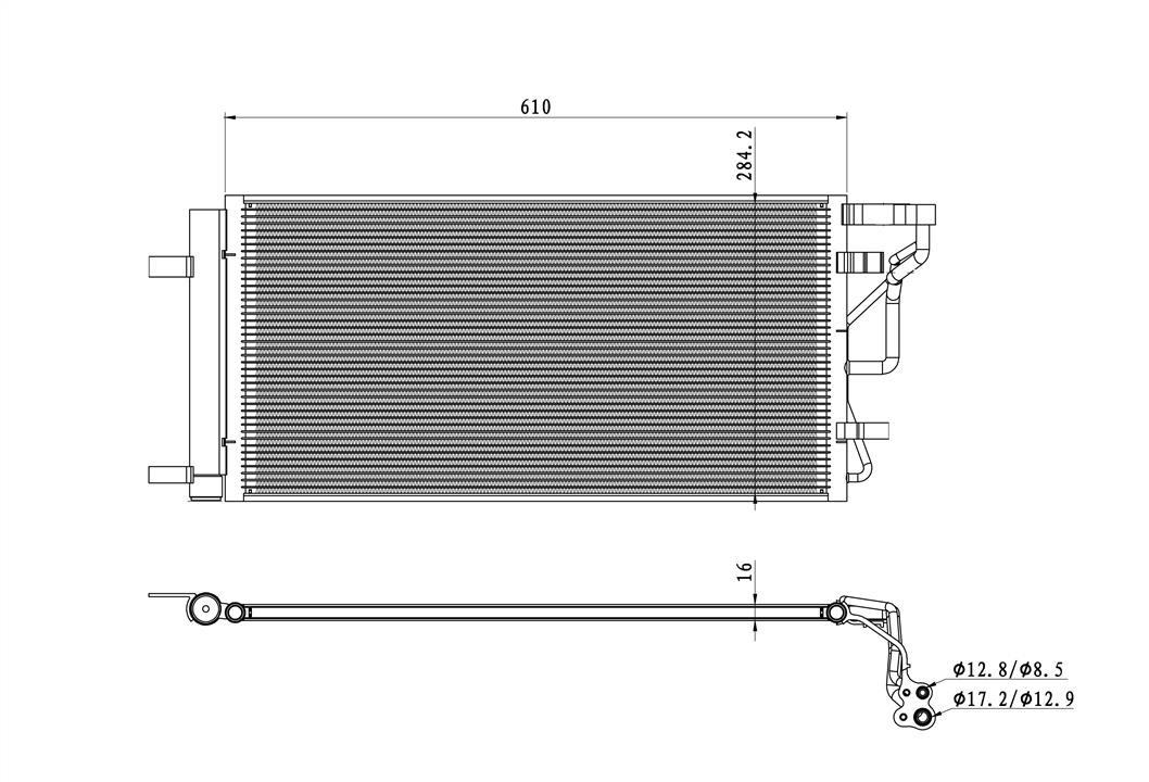 Air conditioner condenser Hyundai: 350491 NRF Water Tank, radiator