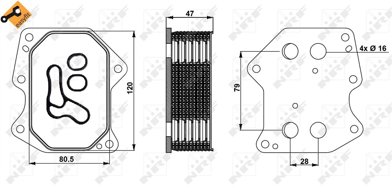 Oil cooler NRF 31754