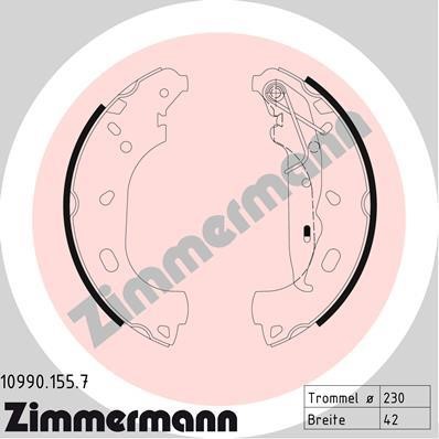 Otto Zimmermann 10990.155.7 Brake shoe set 109901557