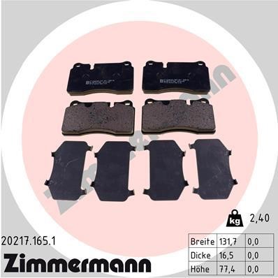 Otto Zimmermann 202171651 Brake Pad Set, disc brake 202171651