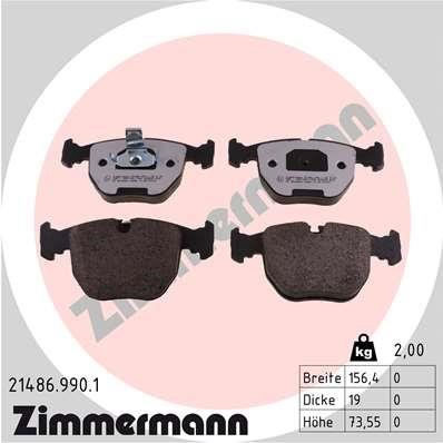 Otto Zimmermann 21486.990.1 Brake Pad Set, disc brake 214869901