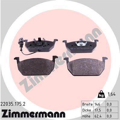 Otto Zimmermann 22035.175.2 Brake Pad Set, disc brake 220351752