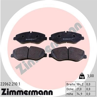 Otto Zimmermann 22062.210.1 Brake Pad Set, disc brake 220622101