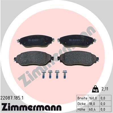 Otto Zimmermann 22087.185.1 Brake Pad Set, disc brake 220871851