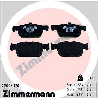 Otto Zimmermann 220981701 Brake Pad Set, disc brake 220981701