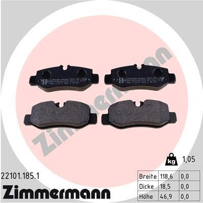 Otto Zimmermann 22101.185.1 Brake Pad Set, disc brake 221011851