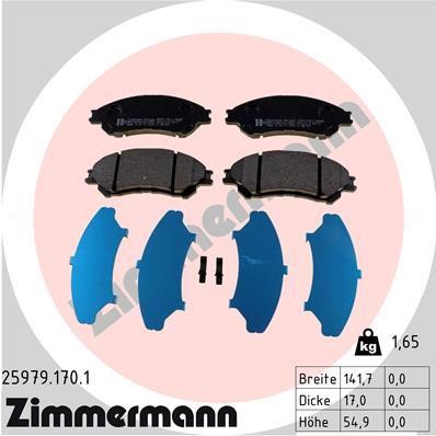 Otto Zimmermann 25979.170.1 Brake Pad Set, disc brake 259791701