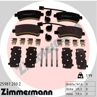 Otto Zimmermann 259872002 Brake Pad Set, disc brake 259872002
