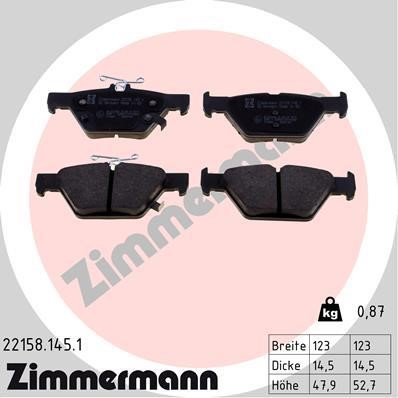 Otto Zimmermann 22158.145.1 Brake Pad Set, disc brake 221581451