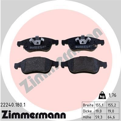 Otto Zimmermann 22240.180.1 Brake Pad Set, disc brake 222401801