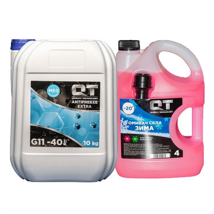 QT-oil QT5634010A Antifreeze QT MEG EXTRA G11, blue -40°C, 10kg + winter washer as a gift ! QT5634010A