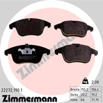 Otto Zimmermann 22272.190.1 Front disc brake pads, set 222721901