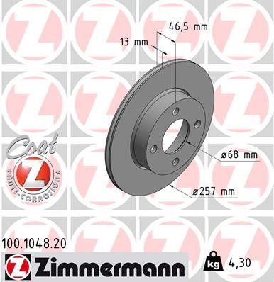 Otto Zimmermann 100104820 Brake disc 100104820