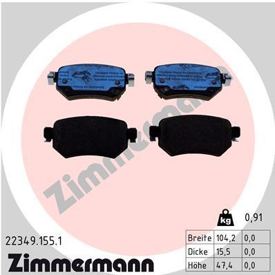 Otto Zimmermann 22349.155.1 Brake Pad Set, disc brake 223491551