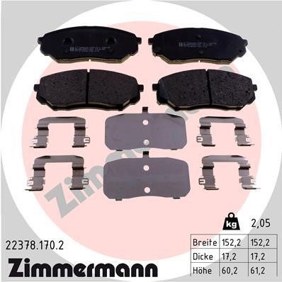 Otto Zimmermann 22378.170.2 Brake Pad Set, disc brake 223781702