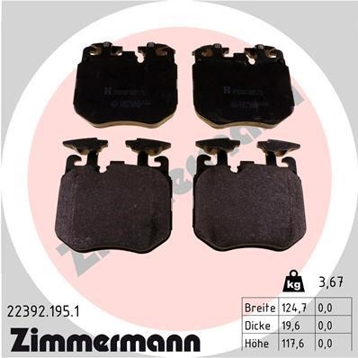 Otto Zimmermann 22392.195.1 Brake Pad Set, disc brake 223921951