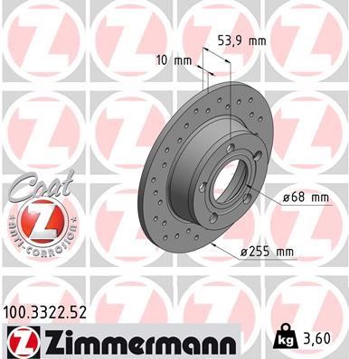 Otto Zimmermann 100.3322.52 Brake disc 100332252