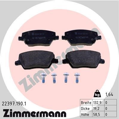 Otto Zimmermann 22397.190.1 Brake Pad Set, disc brake 223971901