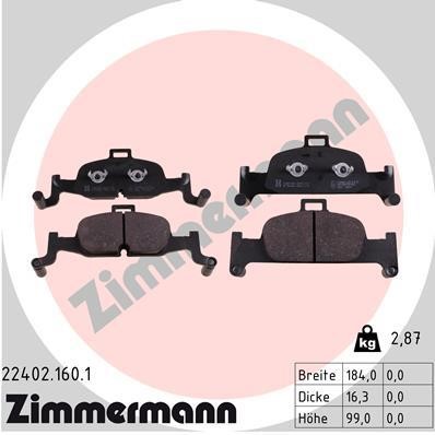 Otto Zimmermann 22402.160.1 Brake Pad Set, disc brake 224021601