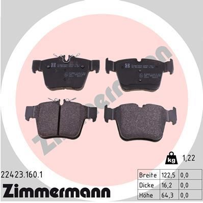 Otto Zimmermann 22423.160.1 Brake Pad Set, disc brake 224231601