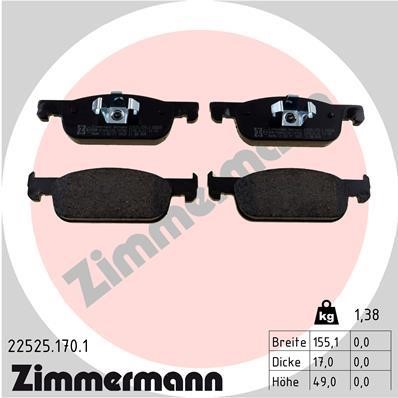 Otto Zimmermann 22525.170.1 Brake Pad Set, disc brake 225251701