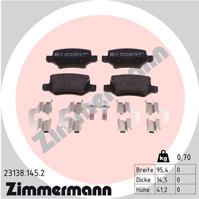 Otto Zimmermann 23138.145.2 Brake Pad Set, disc brake 231381452
