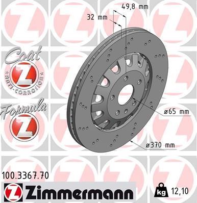 Otto Zimmermann 100.3367.70 Brake disc 100336770