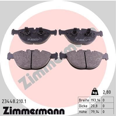 Otto Zimmermann 23448.210.1 Brake Pad Set, disc brake 234482101