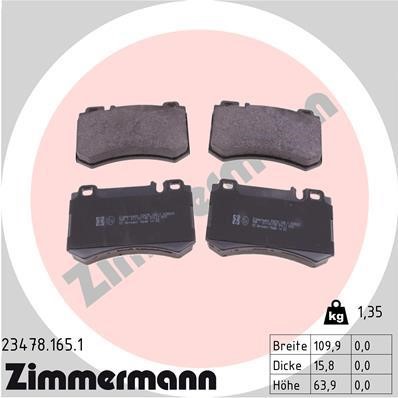 Otto Zimmermann 23478.165.1 Brake Pad Set, disc brake 234781651