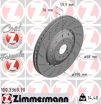 Otto Zimmermann 100.3369.70 Brake disc 100336970