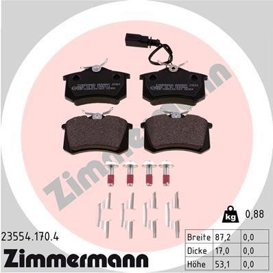 Otto Zimmermann 23554.170.4 Brake Pad Set, disc brake 235541704