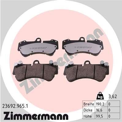 Otto Zimmermann 23692.965.1 Brake Pad Set, disc brake 236929651