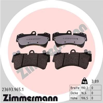 Otto Zimmermann 23693.965.1 Brake Pad Set, disc brake 236939651