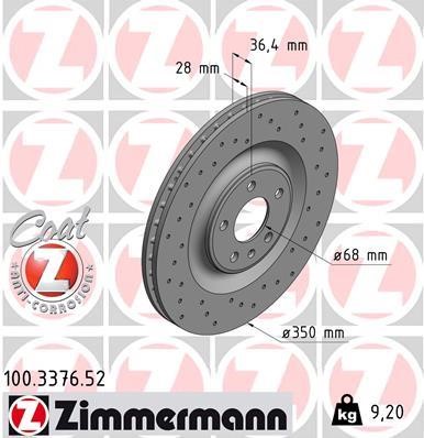 Otto Zimmermann 100.3376.52 Brake disc 100337652