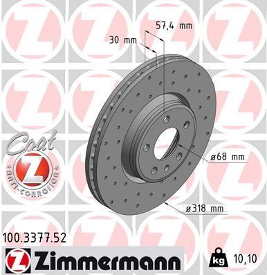 Otto Zimmermann 100.3377.52 Brake disk 100337752