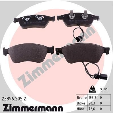 Otto Zimmermann 23896.205.2 Brake Pad Set, disc brake 238962052