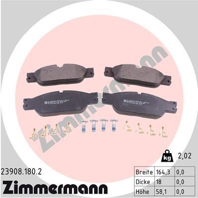 Otto Zimmermann 23908.180.2 Brake Pad Set, disc brake 239081802