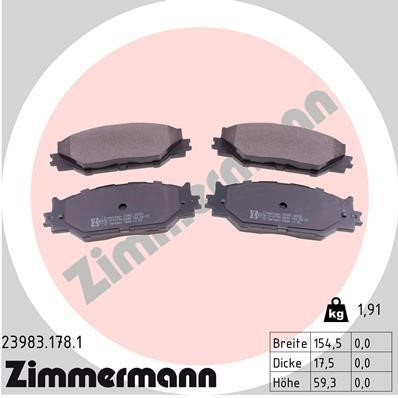 Otto Zimmermann 23983.178.1 Brake Pad Set, disc brake 239831781